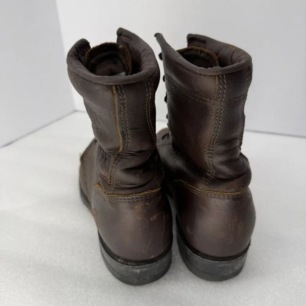 Double H Boots Men 7 Brown Leather Lacer Western Work USA Made Oil Resistant